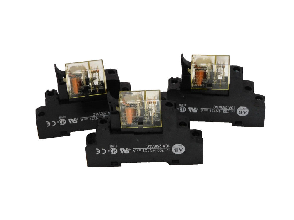 Allen Bradley 700-Hk36A1 Ser A Relay 120v coil W/ Base 700-HN121 Lot Of 3