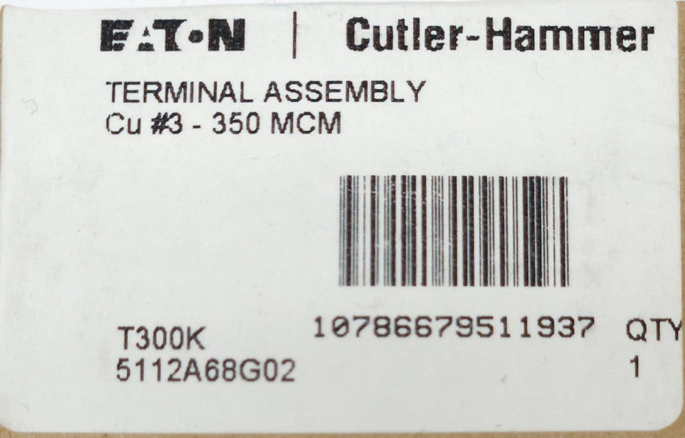 EATON CUTLER HAMMER T300K Type KD HKD HMCP E2K Breaker CU Copper Lug Terminal