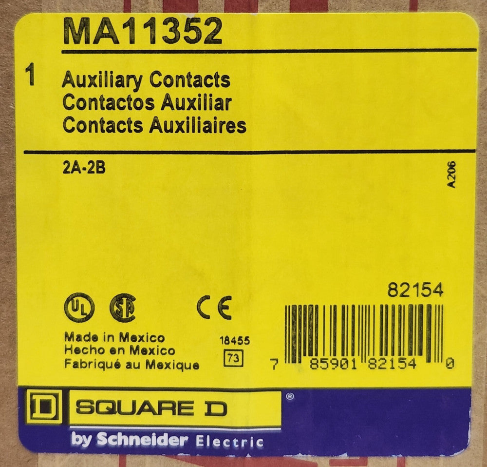 SEALED SQUARE D MA11352 Type MA MH MHL 2A 2B Auxiliary Switch 120 240 VAC