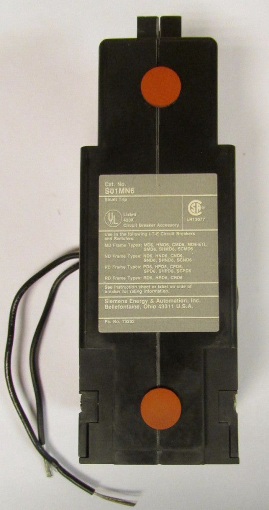 SIEMENS MD ND PD RD Frame 120 V Shunt Trip  S01MN6