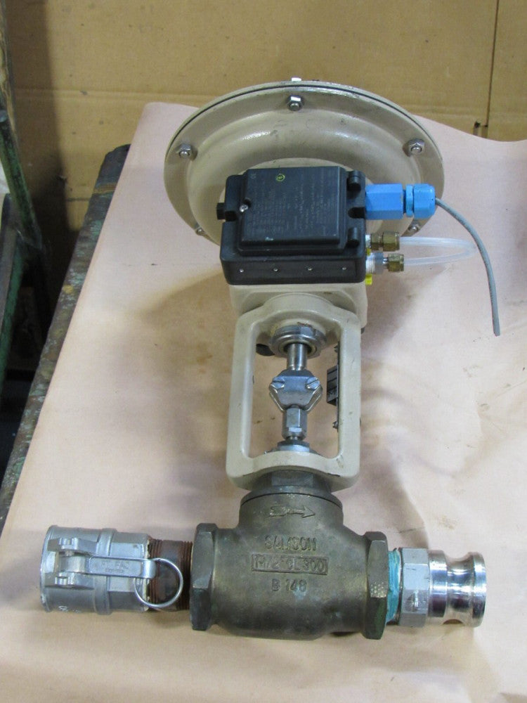 SAMSON ACTUATOR CONTROL VALVE 3277 CL300 1-1/2"NPT B148 W/ POSITIONER 3760