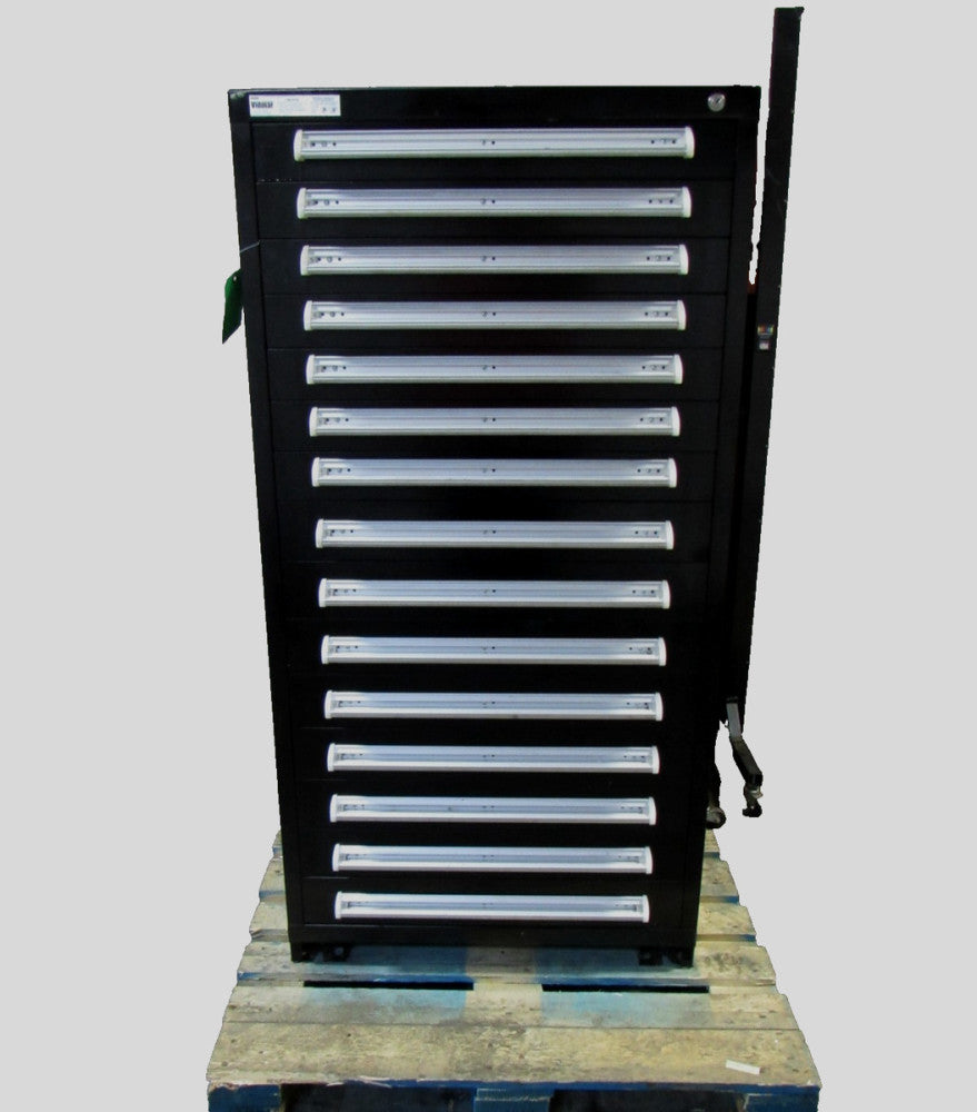 Stanley Vidmar 15 Drawer Tool Storage Cabinet 30" W 27-1/2" D 59" H **No Key