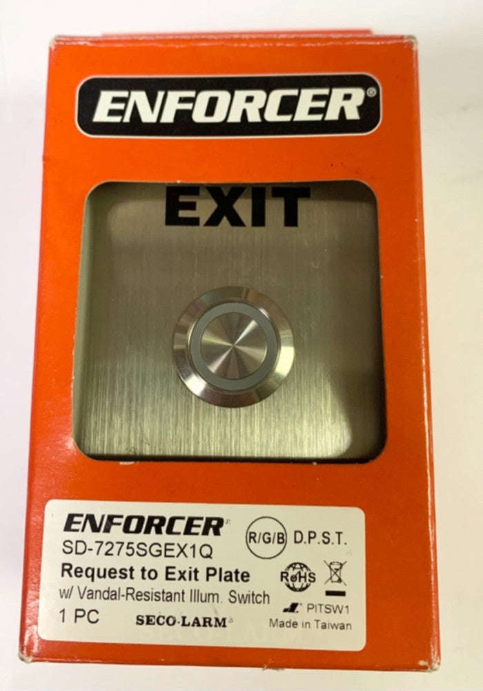 ENFORCER SD 7275SGEX1Q Request To EXIT Pushbutton Plate SECO-LARM Illuminated