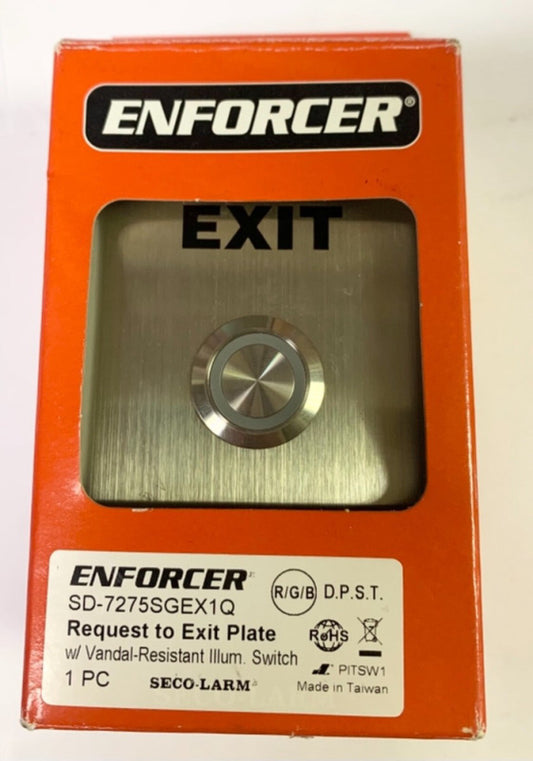 ENFORCER SD 7275SGEX1Q Request To EXIT Pushbutton Plate SECO-LARM Illuminated