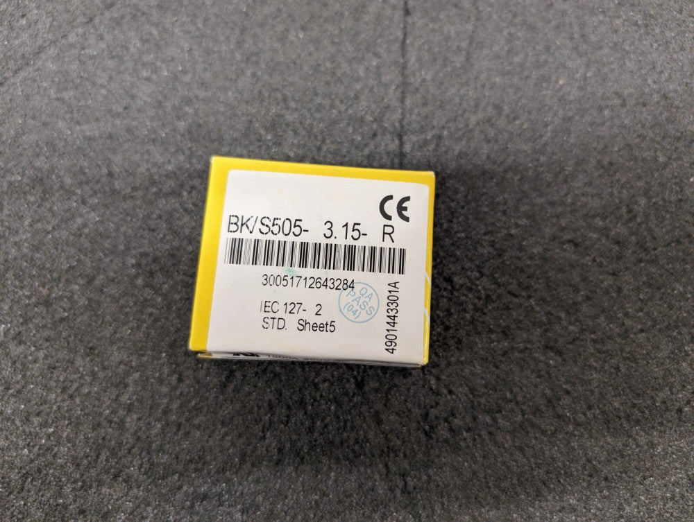 New, Cooper Bussmann, BK/S505-3.15-R, FUSE CER. 3.15A 250VAC 5X20MM - Lot of 100