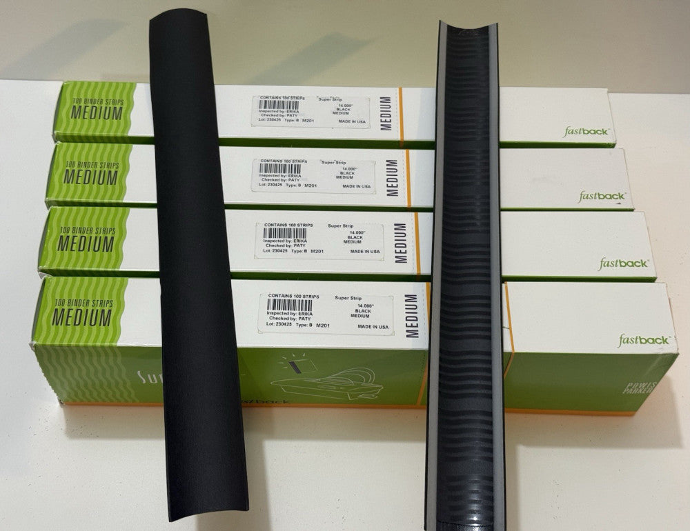 Lot of 4 - Powis Fastback 14" Medium Black Super Strip M201 - 100 Per Box