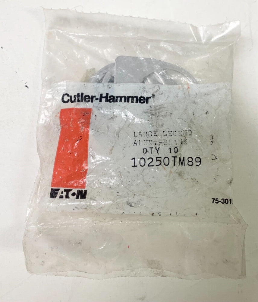 EATON CUTLER HAMMER 10250TJ89 Blank Jumbo Pushbutton Switch Legend Package of 10