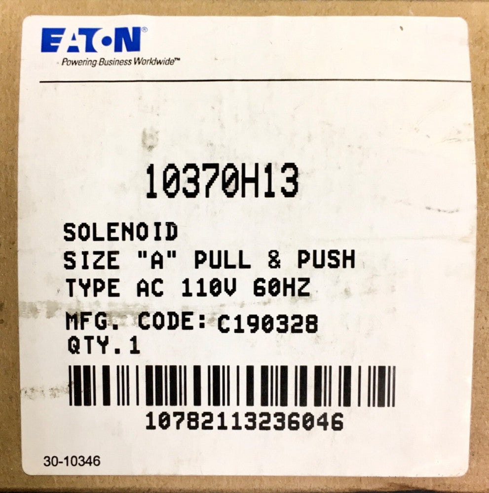 EATON CUTLER HAMMER 10370H13A Size A 110 VAC 10370H13 Solenoid Push & Pull 60Hz