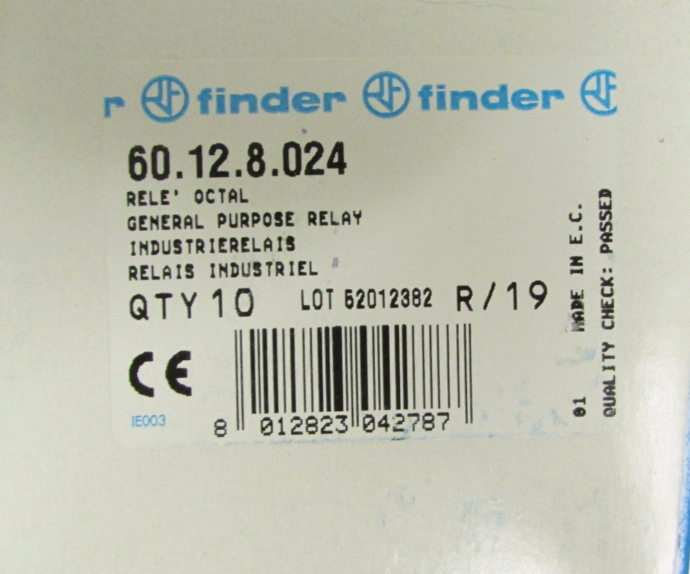 FINDER 60 12 8 024 Octal 8 Pin 10 Amp 24 VAC Relay 
