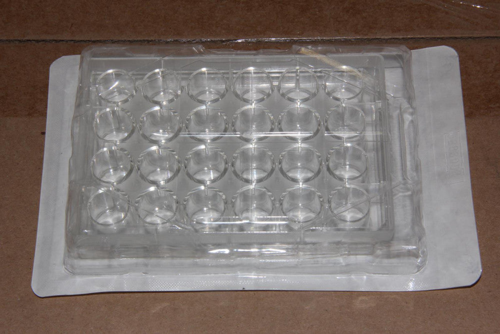 (48) FALCON 351147 24 Well Flat Low Evap Lid Non-Tissue Culture Treated Plates