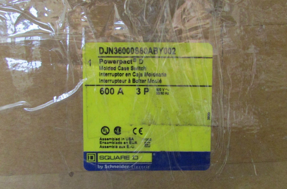 SQUARE D Molded Case Switch DJN36000S60ABY002 600 Amp 3 Pole