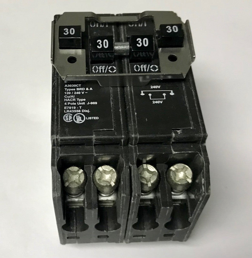 EATON CUTLER HAMMER BQC230230 2 Pole 30 AMP 2 Pole 30 AMP QUADPLEX Type BR