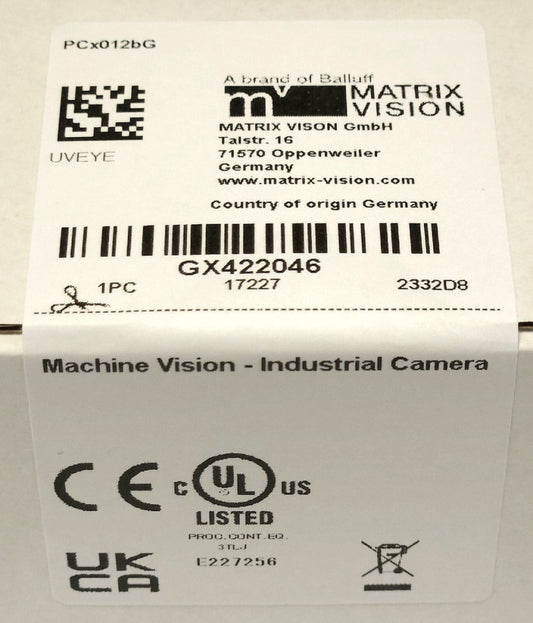 SEALED BALLUFF MATRIX VISION BVS CA GXO 0124AG MACHINE VISION Industrial Camera
