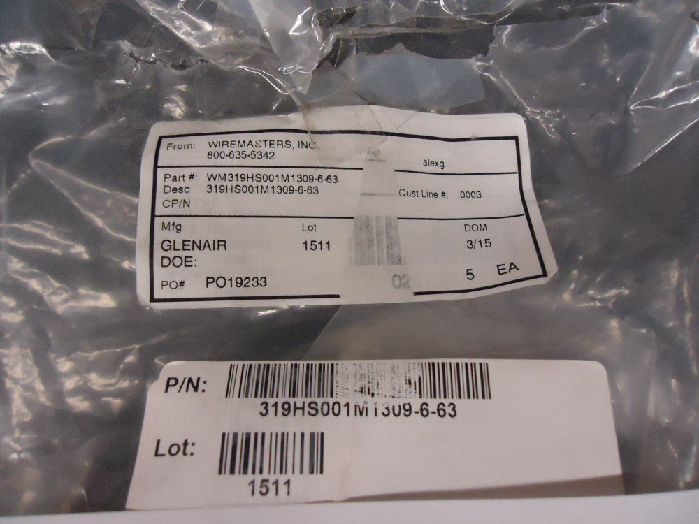 319HS001M1309-6-63 GLENAIR SHRINK BOOT ADAPTERS SHELL SIZE BRAND NEW!