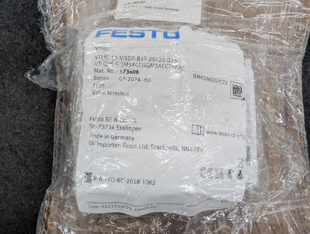 New, Festo, VTUG-10-MSDR-B1T-25V20-G18-DT-Q3S-GQM5XCCGQM5XCCTSAAJL, VALVE TERM.