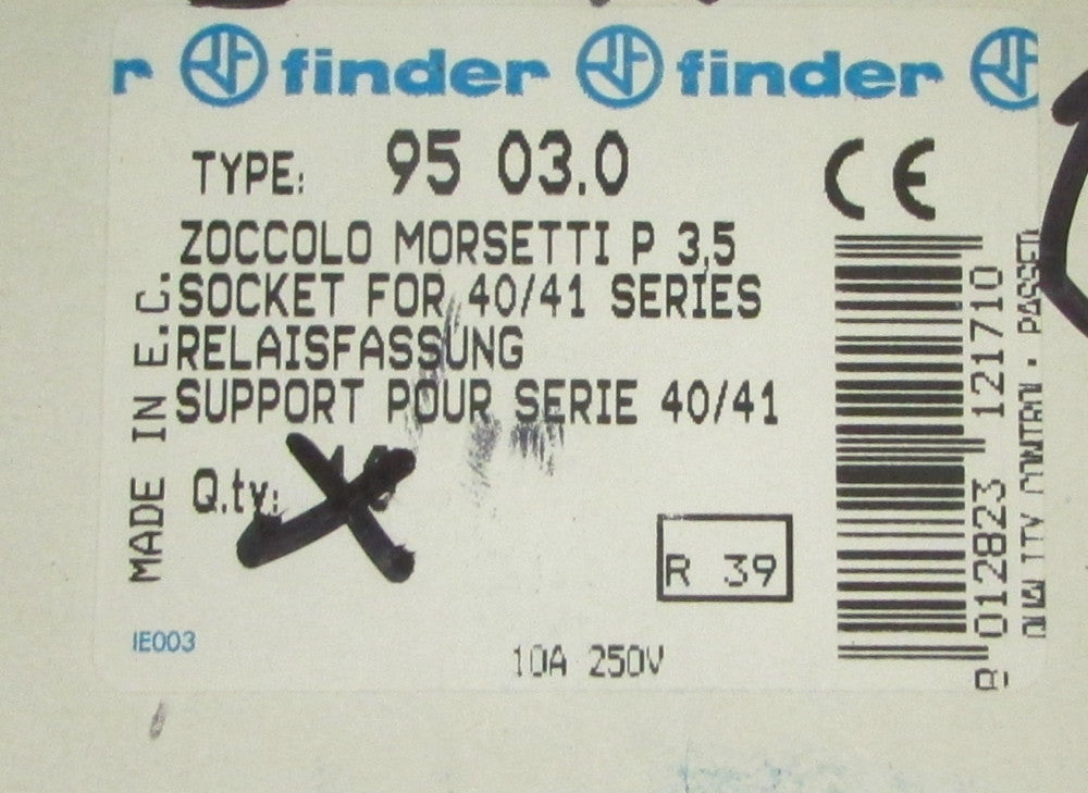 FINDER 95.03 Black 40/41 Series Relay Socket 95 03 *PRICED PER EACH*