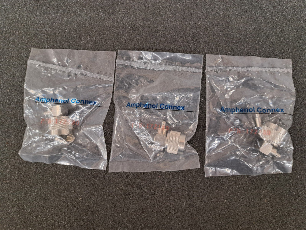 New, Amphenol, 172180, CONN N PLUG R/A 50 OHM SOLDER, Sold as lots of 3pcs!