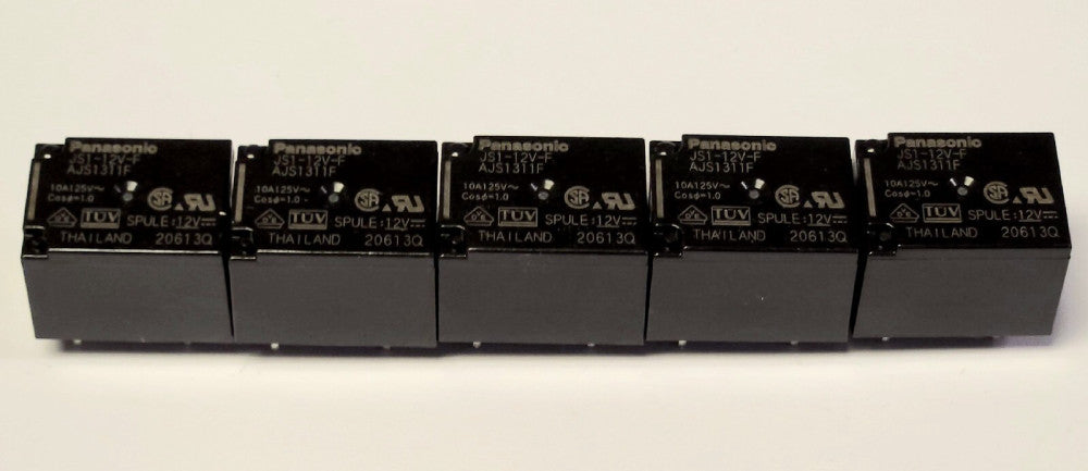 LOT OF 5 PANASONIC JS1 12V F Type JS Relay AJS1311F 12 VDC SPULE 20613Q 10 AMP
