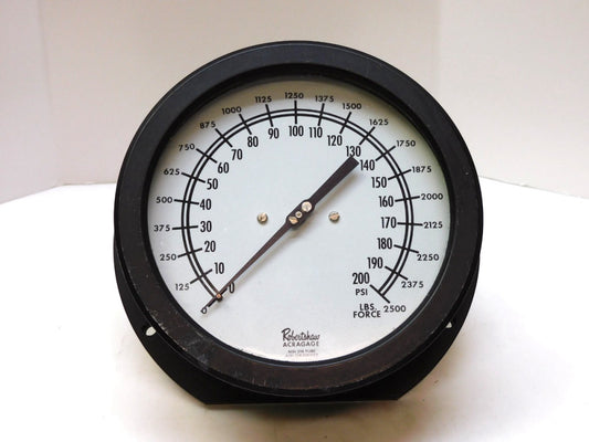 ROBERTSHAW ACRAGAGE 316 TUBE & SOCKET GAUGE 0-200 PSI 0-2500 FORCE 1/4" NPT BM