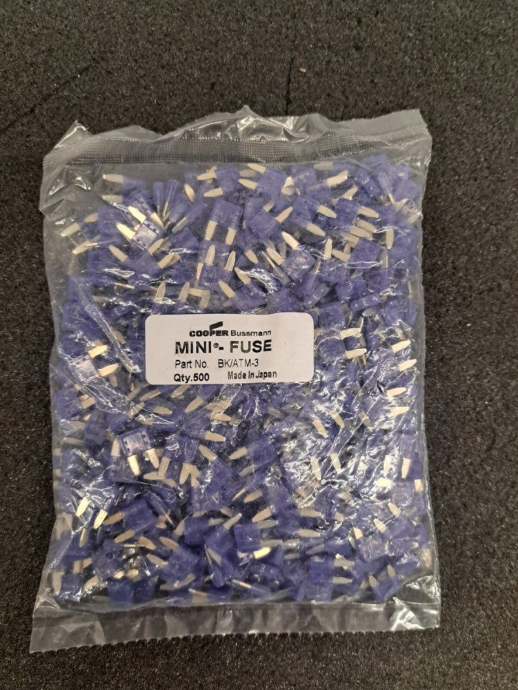 New, Cooper Bussmann, BK/ATM-3, FUSE AUTOMOTIVE 3A 32VDC BLADE - Lot of 500