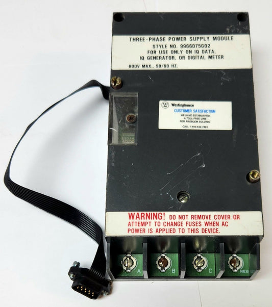 WESTINGHOUSE CUTLER HAMMER 9966D75G02 IQ Three Phase Power Supply Module 600 VAC