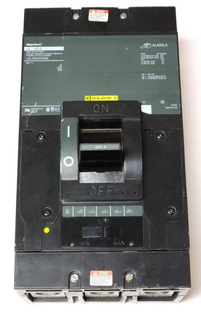 SQUARE D LAL3640035M 3 Pole 400 AMP Type LA 400 A MAG GARD Motor Circuit