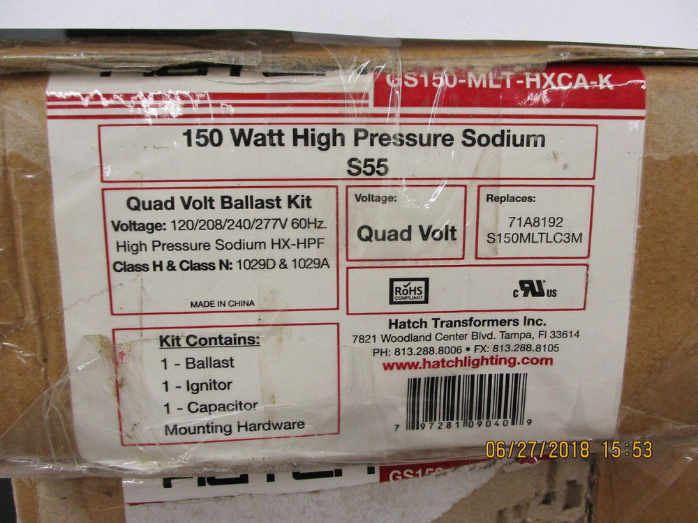 GS150-MLT-HXCA-K Hatch Transformers Quad Volt Ballast Kit: 150 Watt BRAND NEW!