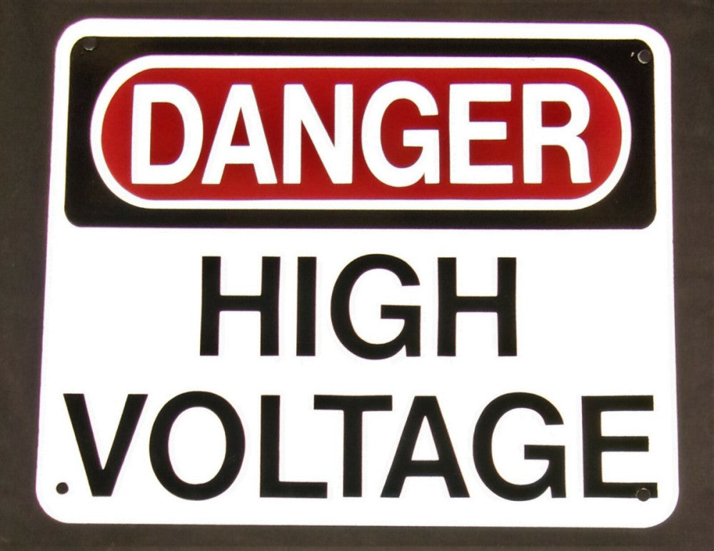 DANGER HIGH VOLTAGE Aluminum Reflective Sign 10" x 12" Industrial Quality