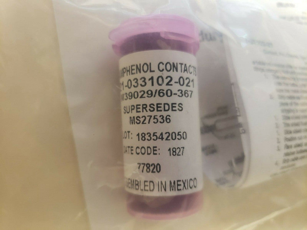 NEW-OPEN BOX, Amphenol, M39029/60-367, Circular MIL Spec Contacts PIN 8 GA 