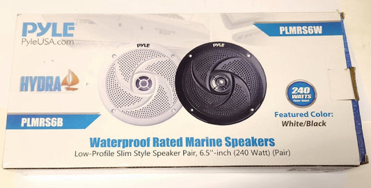 PYLE HYDRA PLMRS6W  6.5" Waterproof Marine Speaker Set Pair Of  White 240 WATT