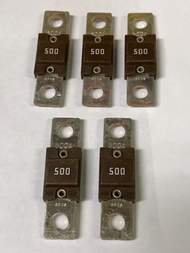 LOT OF (5) EATON BUSSMANN AMG-500A 32 V 500 AMP Bolt In Fuse 46291 6016