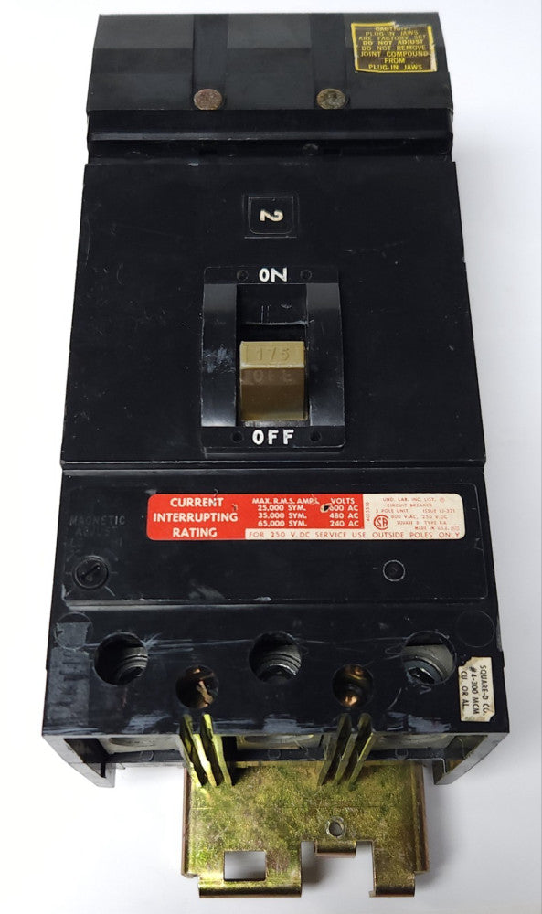 SQUARE D KH36175 3 Pole 175 AMP Type KA I LINE Circuit Breaker 600 VAC