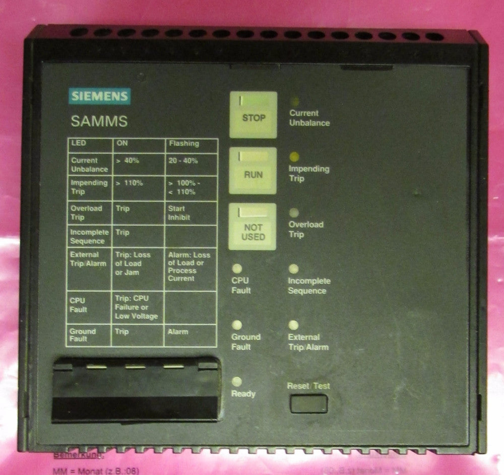 SIEMENS SAM0R0F000000 SAMMS Motor Master Control Module SAM 2ROF000000 981000207