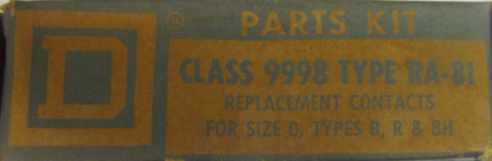 SQUARE D 9998 RA 81 Size 0 Type B,R, AND BH Contact Kit 