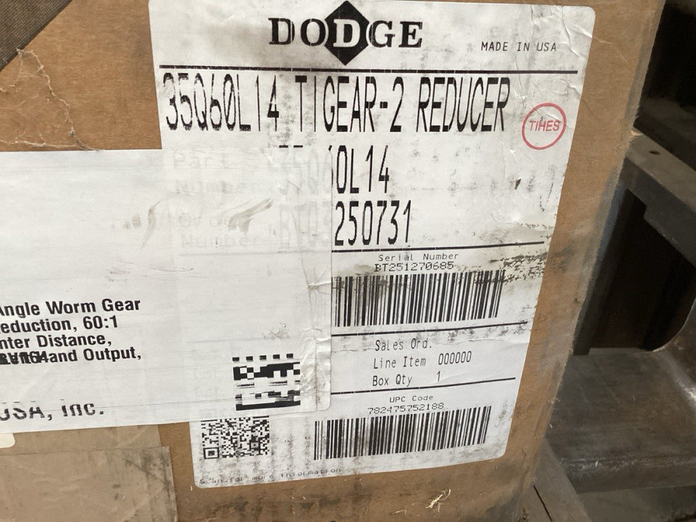 Dodge 35Q60L14  TIGEAR-2 Right Angle Worm Gear Reducer