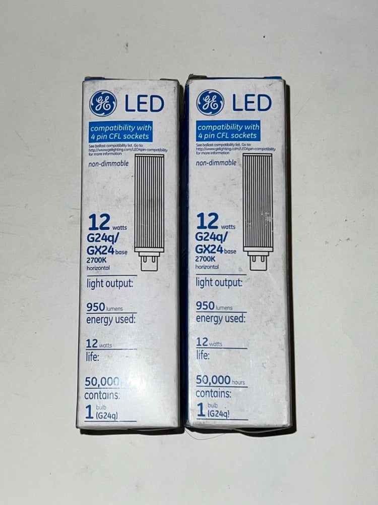 (LOT OF 2) LED GE G24Q Lamp Bulb GX24 Base 12 Watts
