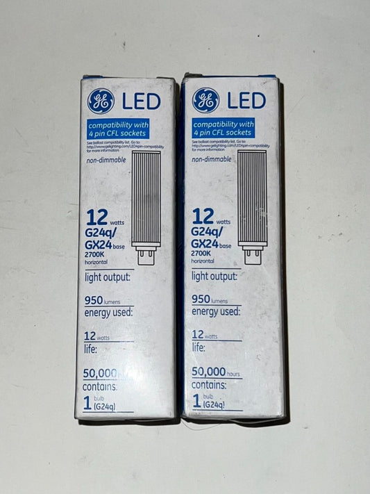 (LOT OF 2) LED GE G24Q Lamp Bulb GX24 Base 12 Watts