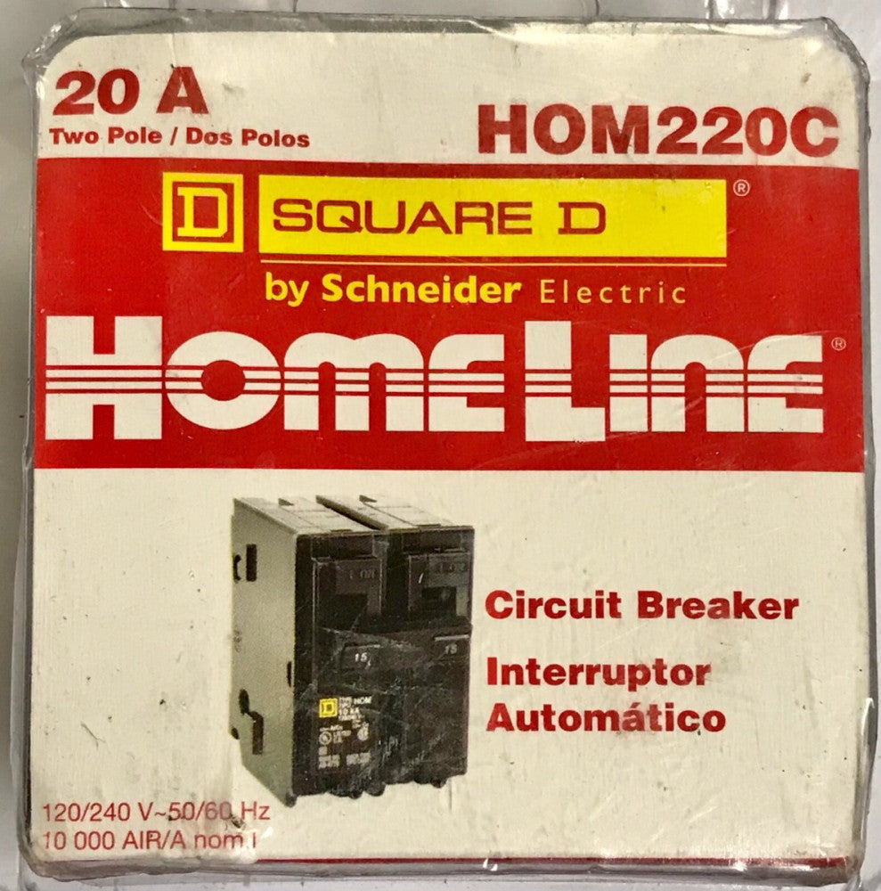 SQUARE D HOM220C 2 Pole 20 AMP Homeline Circuit Breaker HOM220