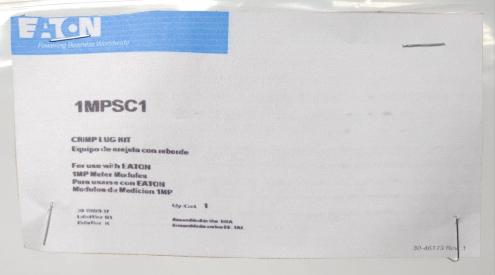 EATON CUTLER HAMMER 1MPSC1 CRIMP ON Lug Kit for 1MP Meter Module F622! 30-46173
