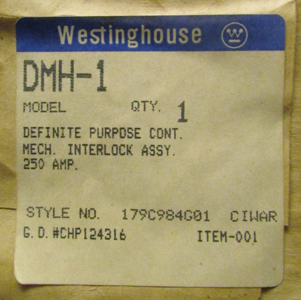 WESTINGHOUSE DMH-1 Definite Purpose Contactor Mechanical Interlock 179C984G01