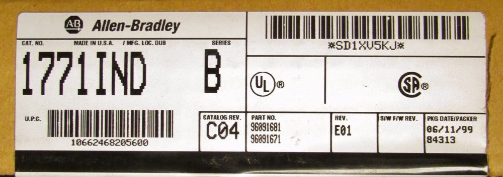 ALLEN BRADLEY 1771 IND Series B Rev C04 AC DC Input Module