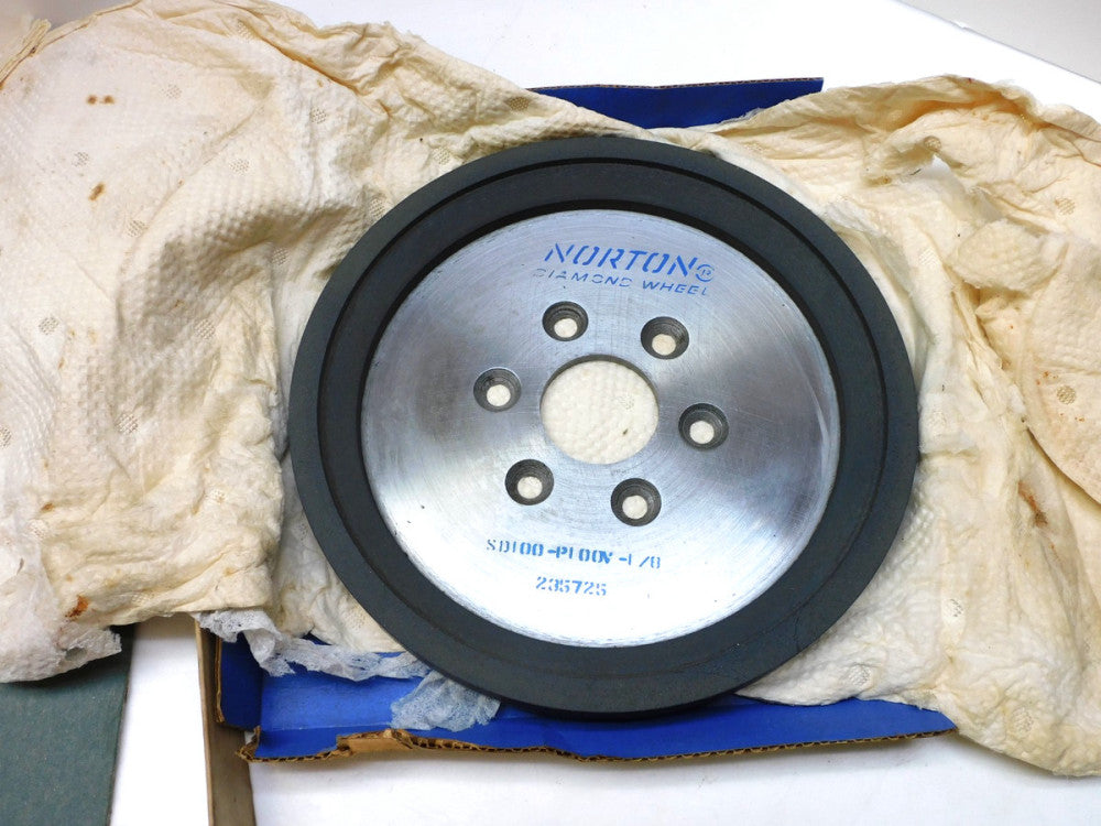 NORTON DIAMOND WHEEL SD100-P100V-1/8 235725 10"OD 1-7/8" BORE