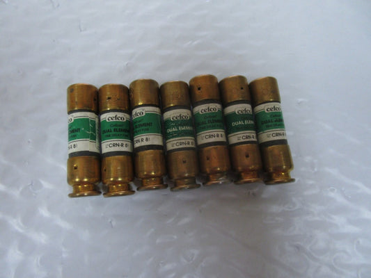 NEW LOT OF 7 CEFCO DUAL ELEMENT FUSE CRN-R 8 8A AMP 250Vac