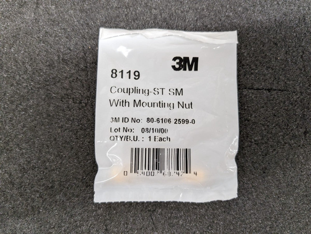 New, 3M, 8119, Coupling-ST SM With Mounting Nut - Lot of 10pcs
