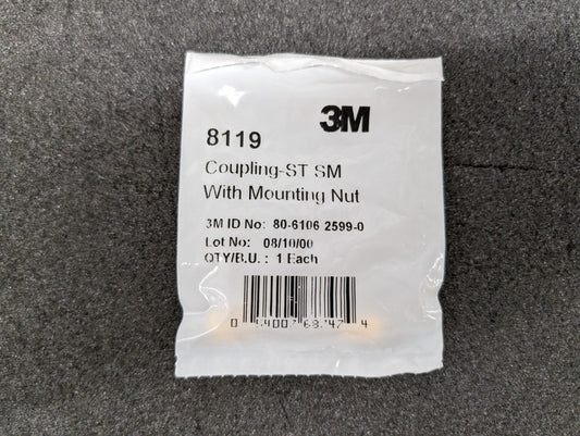 New, 3M, 8119, Coupling-ST SM With Mounting Nut - Lot of 10pcs