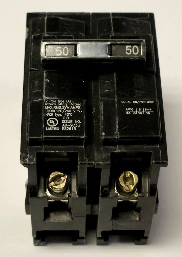 LANDIS & GYR L250 2 Pole 50 AMP Type LQ Circuit Breaker 120 240 VAC Q250