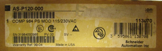 GROUPE SCHNEIDER MODICON AS P120 000 A120 984 115-230 VAC Power Supply