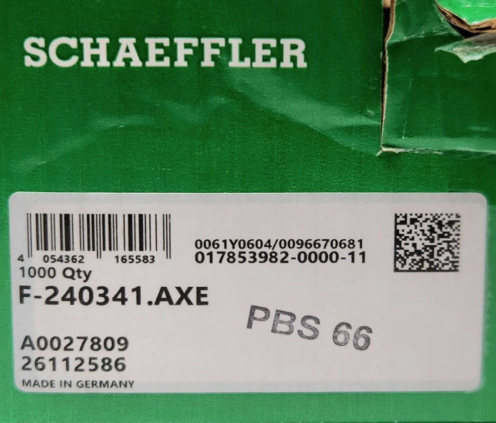 BOX OF 1000 SCHAEFFLER INA F 240341 AXE A0027809 Spherical Roller Bearing 261125