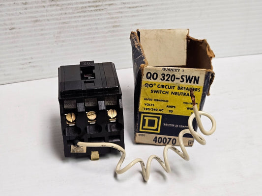 SQUARE D CIRCUIT BREAKER QO320SWN 40070 20 A AMP 3P 3 POLE 120/240V