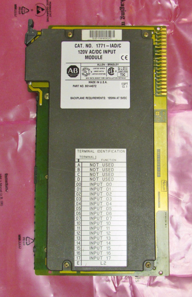 ALLEN BRADLEY Series C Input Module 120V AC DC 1771 IAD